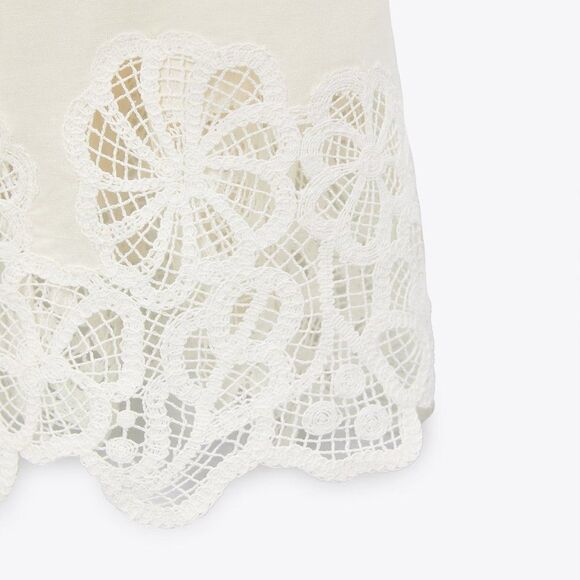 NWT ZARA LACE TRIM 100% LINEN DRESS LIMITED EDITION - Picture 2 of 8